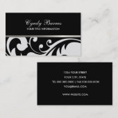 Carte de visite Damas noir et blanc (Devant / Derrière)