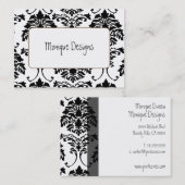 carte de visite Damas noir et blanc (Devant / Derrière)