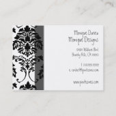 carte de visite Damas noir et blanc (Dos)