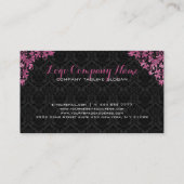 Carte De Visite Damas Noir Et Maron Rouge Dentelle Florale (Dos)