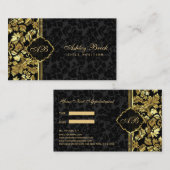 Carte De Visite Damas Noir Et Or (Devant / Derrière)