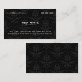 Carte De Visite Damas noir moderne (Devant / Derrière)