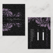 Carte De Visite Damas noires et ornement pourpre (Devant / Derrière)