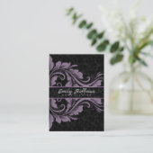 Carte De Visite Damas Noires Et Ornement Violet (Debout devant)