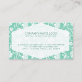 Carte De Visite Damas Ornées Florales Blanches Et Monnaies Vertes (Dos)