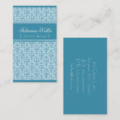 Carte de visite Damas romantique, Bleu clair (Devant / Derrière)