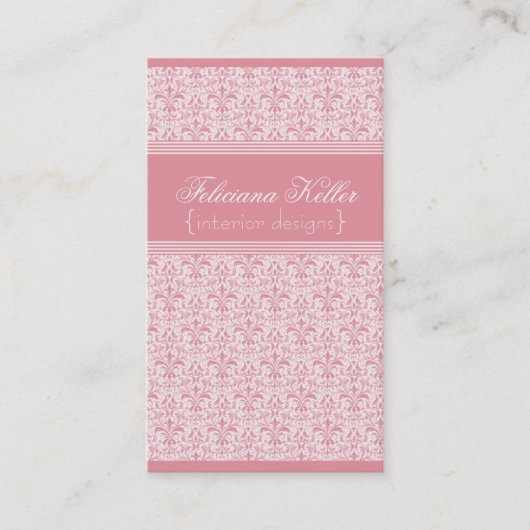 Carte de visite Damas romantique, rose (Devant)