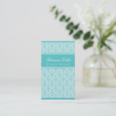 Carte de visite Damas romantique, Turquoise (Debout devant)