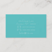 Carte de visite Damas romantique, Turquoise (Dos)