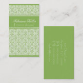 Carte de visite Damas romantique, Vert clair (Devant / Derrière)