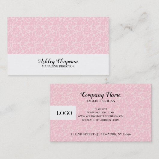 Carte De Visite Damas rose (Devant / Derrière)