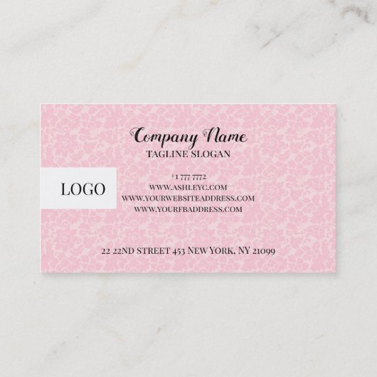 Carte De Visite Damas rose (Dos)