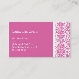 Carte de visite Damas rose et blanc