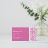 Carte de visite Damas rose et blanc (Debout devant)
