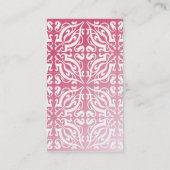 Carte De Visite Damas rose et blanc (Dos)
