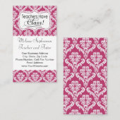 Carte De Visite Damas Roses, Les Enseignants Ont Classe (Devant / Derrière)