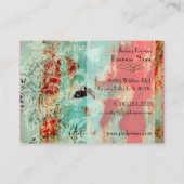 Carte De Visite Damas sur le modèle abstrait, le pourri turquoise (Dos)