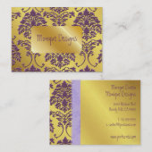 carte de visite Damas, ton or (Devant / Derrière)