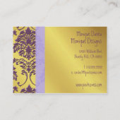 carte de visite Damas, ton or (Dos)