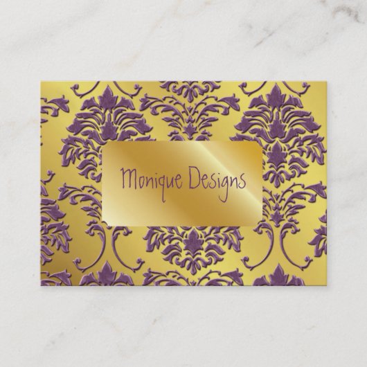 carte de visite Damas, ton or (Devant)