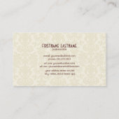 Carte De Visite Damas Vintage beige clair (Dos)