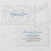 Carte De Visite Damas Vintages blanches et bleues (Devant / Derrière)