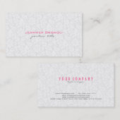 Carte De Visite Damas Vintages de fleurs blanches (Devant / Derrière)