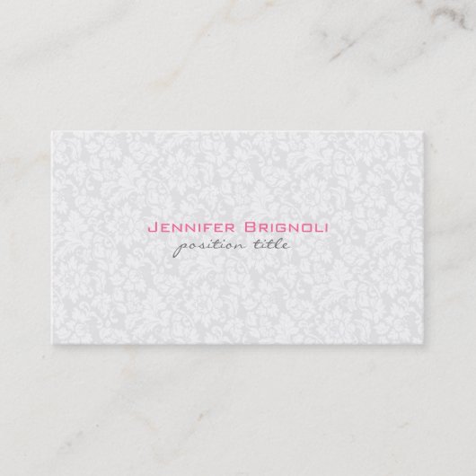 Carte De Visite Damas Vintages de fleurs blanches (Devant)