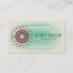 Carte De Visite Damask Aquarelle Vintage Swirl Vert mer