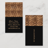 Carte De Visite Damask-brown & beige (Devant / Derrière)