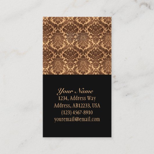 Carte De Visite Damask-brown & beige (Devant)