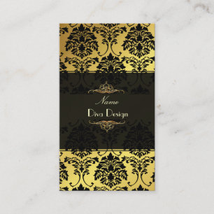 Carte De Visite Damask BusinessCard or + noir