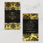 Carte De Visite Damask BusinessCard or + noir (Devant / Derrière)