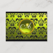 Carte De Visite DAMASK CARRÉ MONOGRAM, topaz jaune (Dos)