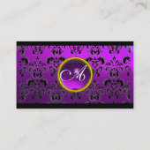 Carte De Visite DAMASK CARRÉ MONOGRAM, violet, améthyste violet (Dos)