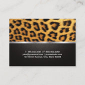 Carte De Visite Damask / Cheetah Print / Silver Trim (Dos)