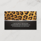 Carte De Visite Damask Cheetah Print Silver Trim (Dos)