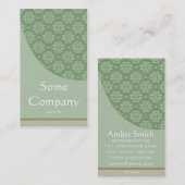 Carte De Visite Damask Elegance Collection (Vert) (Devant / Derrière)