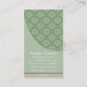 Carte De Visite Damask Elegance Collection (Vert) (Dos)