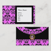 Carte De Visite DAMASK GEM STONE MONOGRAM,2 topaz, violet (Devant / Derrière)