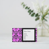 Carte De Visite DAMASK GEM STONE MONOGRAM,2 topaz, violet (Debout devant)