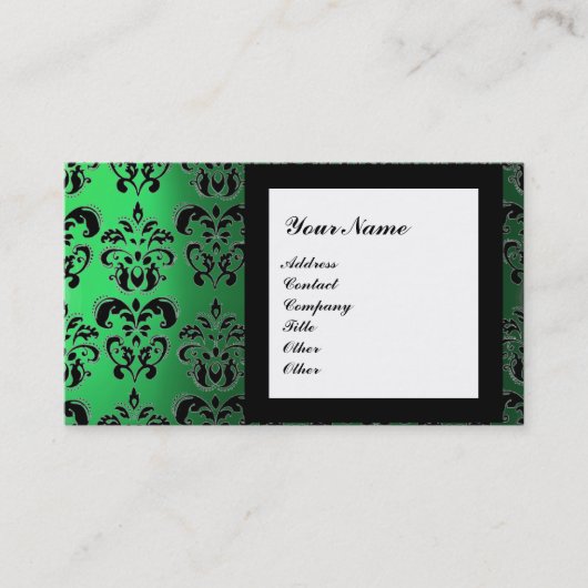 Carte De Visite DAMASK GEM STONE MONOGRAM,2 topaz, violet (Devant)