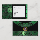 Carte De Visite DAMASK GEM STONE MONOGRAM,2 topaz, violet (Devant / Derrière)