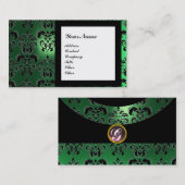 Carte De Visite DAMASK GEM STONE MONOGRAM,2 topaz, violet (Devant / Derrière)