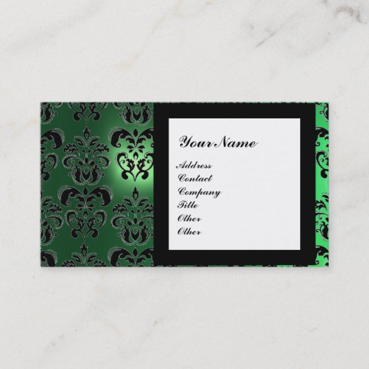 Carte De Visite DAMASK GEM STONE MONOGRAM,2 topaz, violet (Devant)