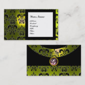 Carte De Visite DAMASK GEM STONE MONOGRAM,2 topaz, violet (Devant / Derrière)