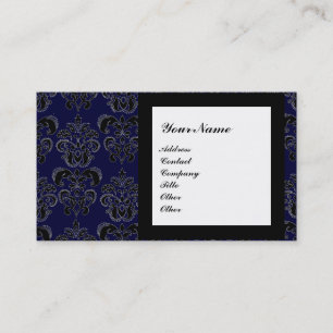 Carte De Visite DAMASK GEM STONE MONOGRAM,2 topaz, violet