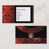 Carte De Visite DAMASK GEM STONE MONOGRAM,2 topaz, violet (Devant / Derrière)