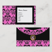 Carte De Visite DAMASK GEM STONE MONOGRAM,2 topaz, violet (Devant / Derrière)