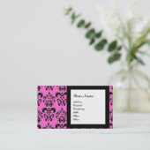 Carte De Visite DAMASK GEM STONE MONOGRAM,2 topaz, violet (Debout devant)